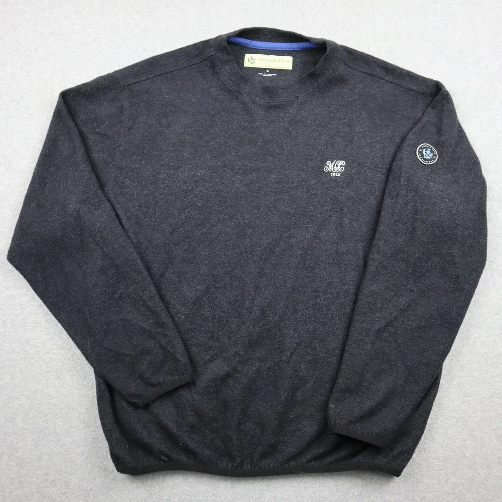 Donald Ross Sweater Mens Medium Gray Wool Blend MCC Marietta Country Club Golf
